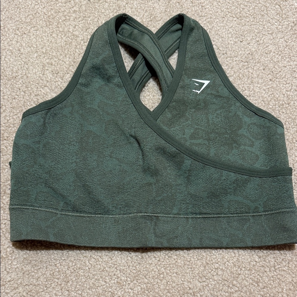 Gymshark Dark Green Cross-Back Sports Bra